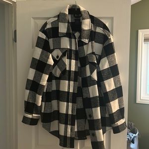 Black and white shacket